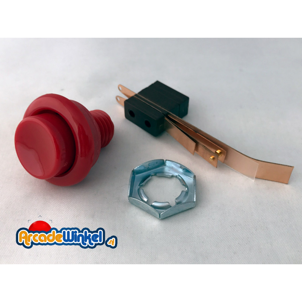 ArcadeWinkel Pinball button with Gold Leaf switch, red Pinball