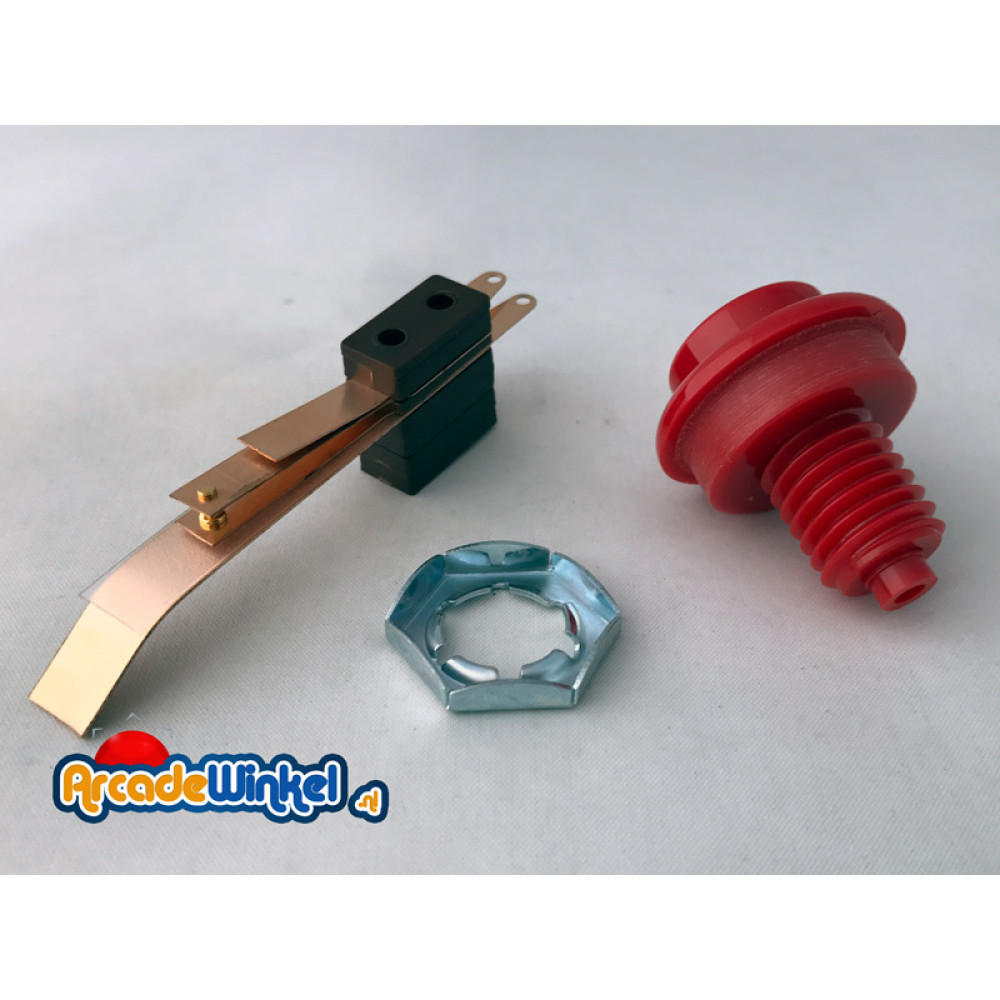 ArcadeWinkel Pinball button with Gold Leaf switch, red Pinball