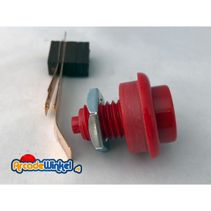 ArcadeWinkel Pinball button with Gold Leaf switch, red Pinball