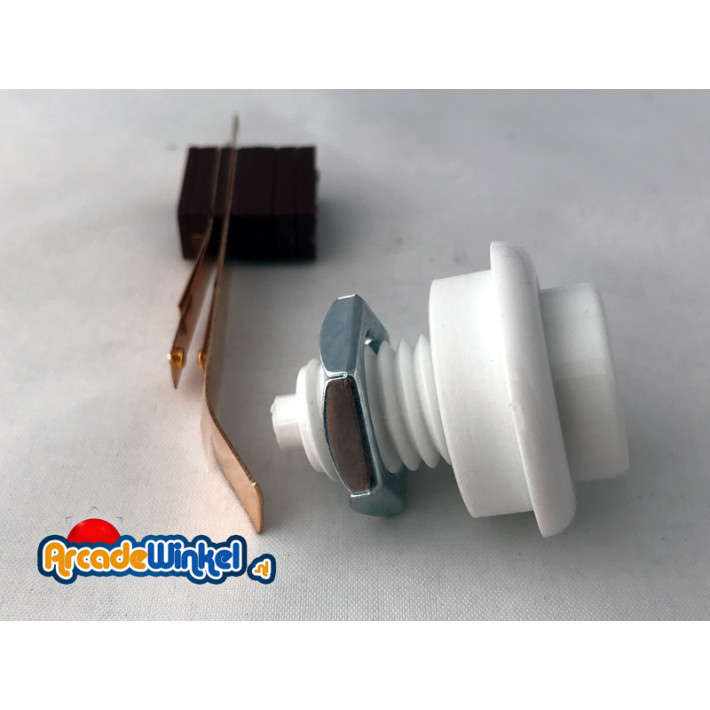 ArcadeWinkel Flipperknop met Gold Leaf switch, wit Pinball
